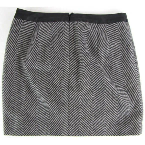 SALE! Tweed Wool Black Gray Short Mini Skirt - Picture 2 of 4
